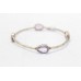 Sterling silver 925 jewelry bangle bracelet purple zircon gem stones C 568